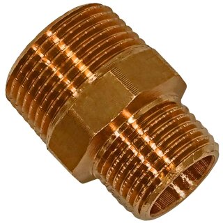 Gewinde-Fitting aus Rotguss (Serie 3000) > Doppelnippel reduzierend Reduziernippel Nr.3245 (AG-AG.r.) 2 Zoll x 1 1/2 Zoll