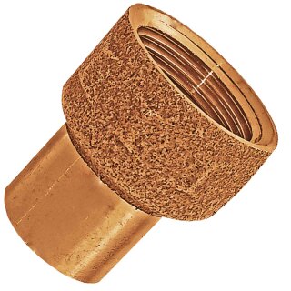 Löt-Fitting aus Rotguss > Übergangsmuffennippel mit Aussenlötende und Innengewinde (a-IG) Serie 4246G 28 mm x 1 Zoll