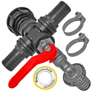 T-Stück +Hahn3 +Schellen+ Dichtband