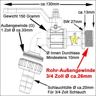 Wandanschluß 3/4" Außengewinde